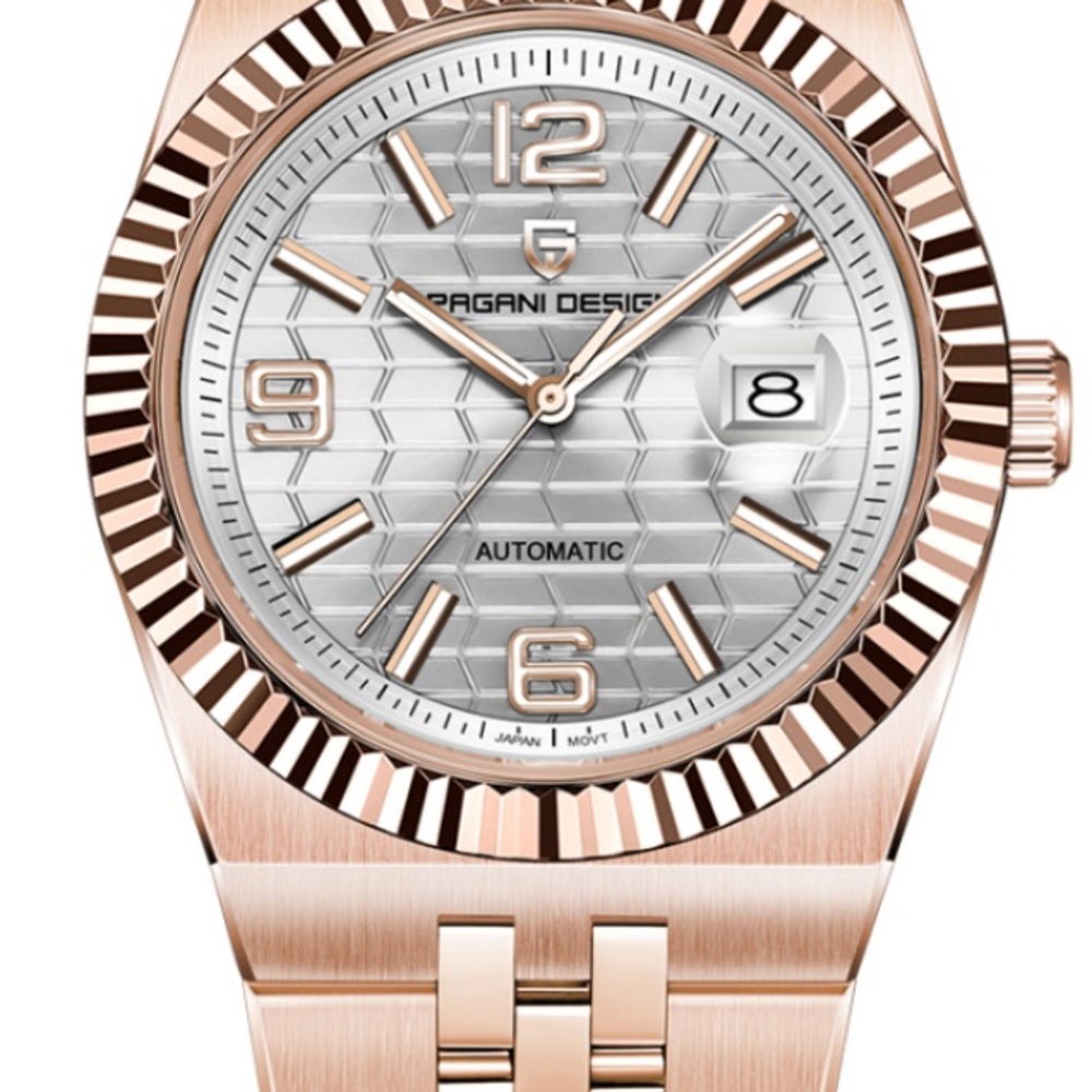 PAGANI DESIGN Rose Gold and Silver Automatic Watch men’s